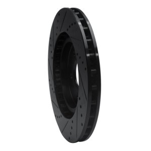 Ford Mustang Brake Rotor (1) - Front Right - R1 Concepts - Drilled & Slotted - Black - `94-`04